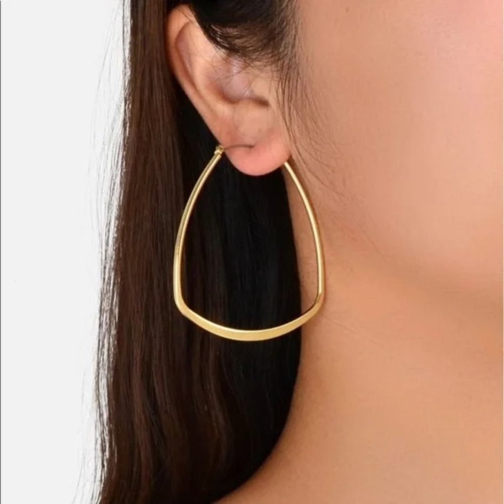 Gold Square Hoop Earrings